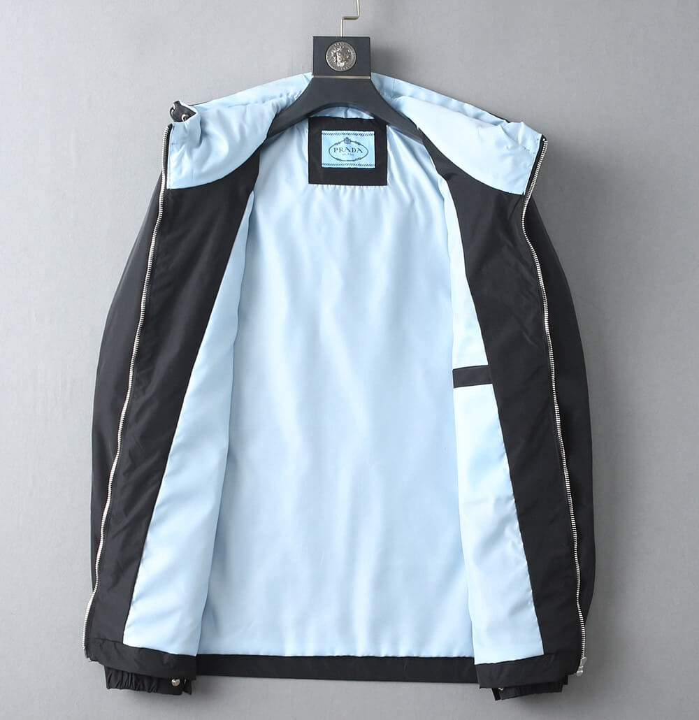 Triangle Contrast Lining Hooded Jacket