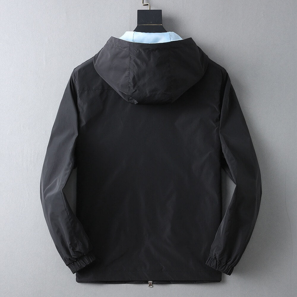 Triangle Contrast Lining Hooded Jacket