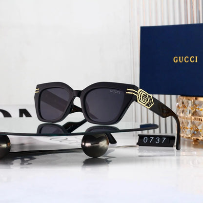 Metal Logo Square Sunglasses