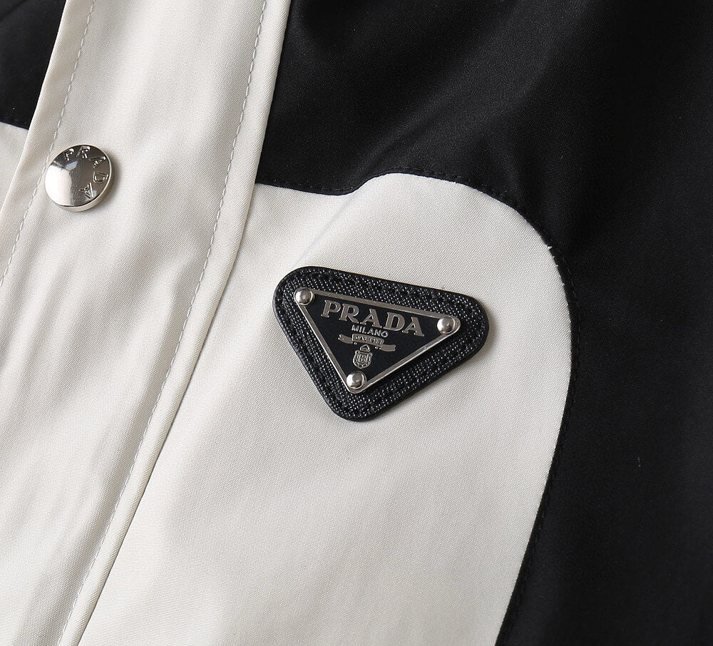 Contrast Panel Sporty Hooded Jacket