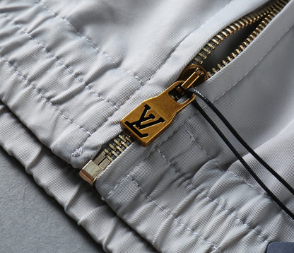 Spliced Print Casual Zip‑Up Jacket