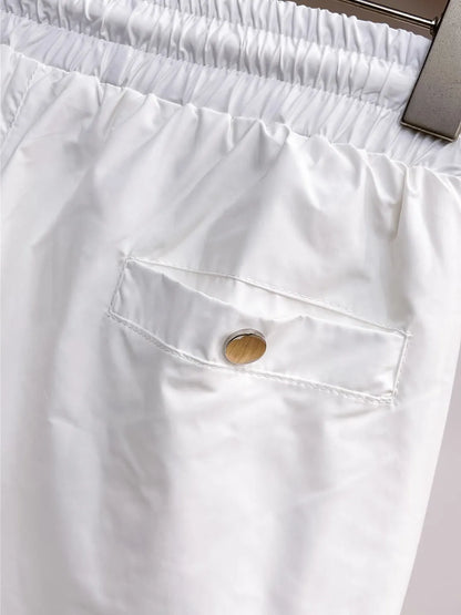 Contrast Logo Embroidered Casual Shorts