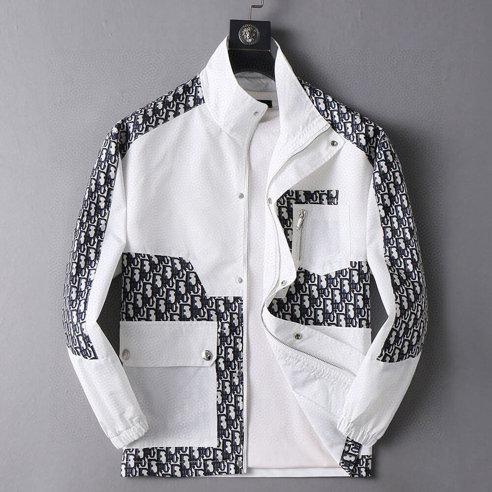 Mixed Print Cargo Pocket Jacket