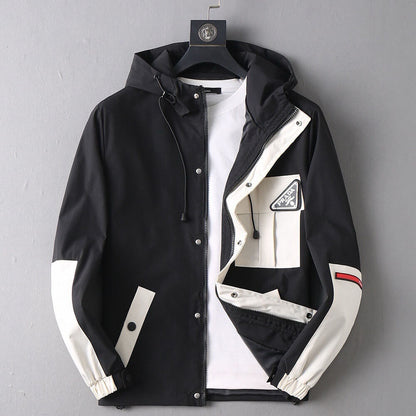 Contrast Pocket Hooded Jacket