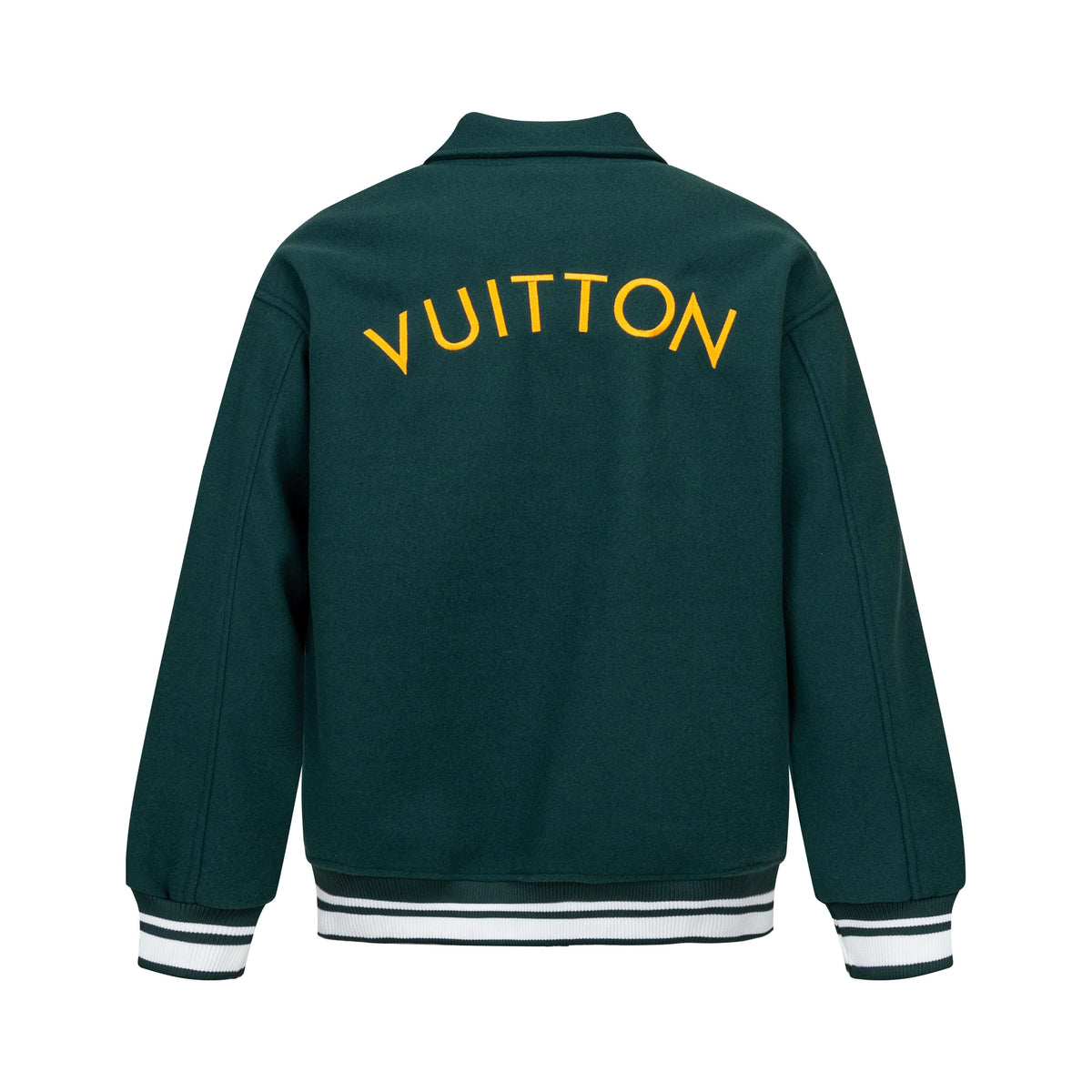 Green Shearling Collar Baseball Jacket