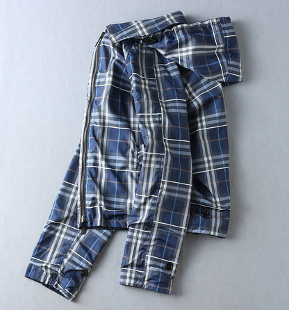 Plaid Lined Casual Hooded Jacket