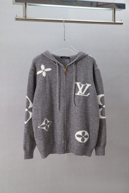 New Knit Hooded Cardigan Sweater