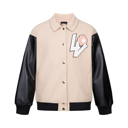 Color Block Zip Baseball Jacket