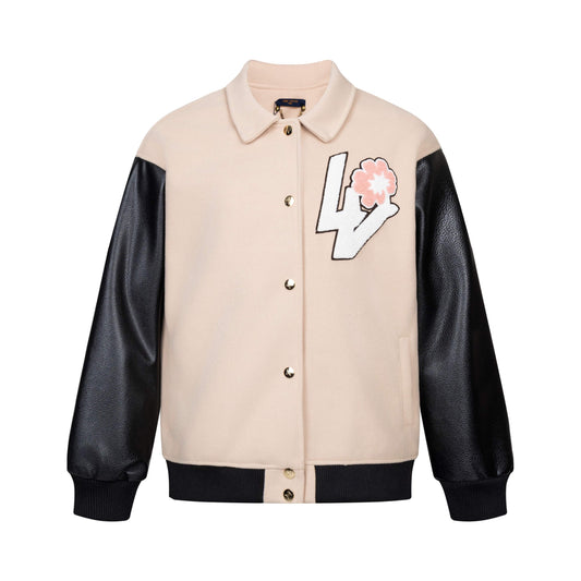 Color Block Zip Baseball Jacket