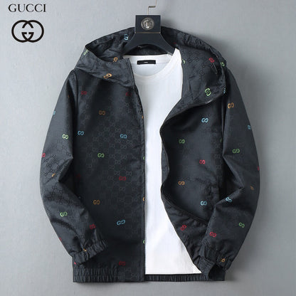 Multicolor Print Casual Hooded Jacket