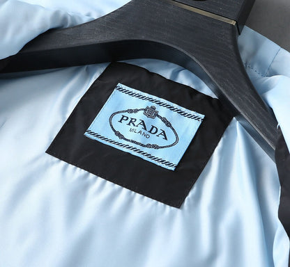 Triangle Contrast Lining Hooded Jacket