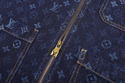 All-Over Print Denim Workwear Jacket