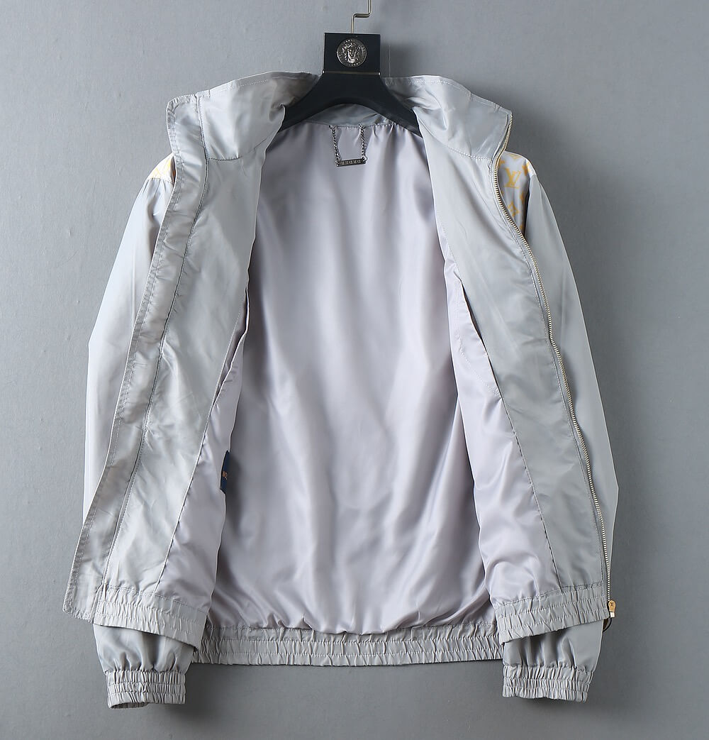 Spliced Print Casual Zip‑Up Jacket