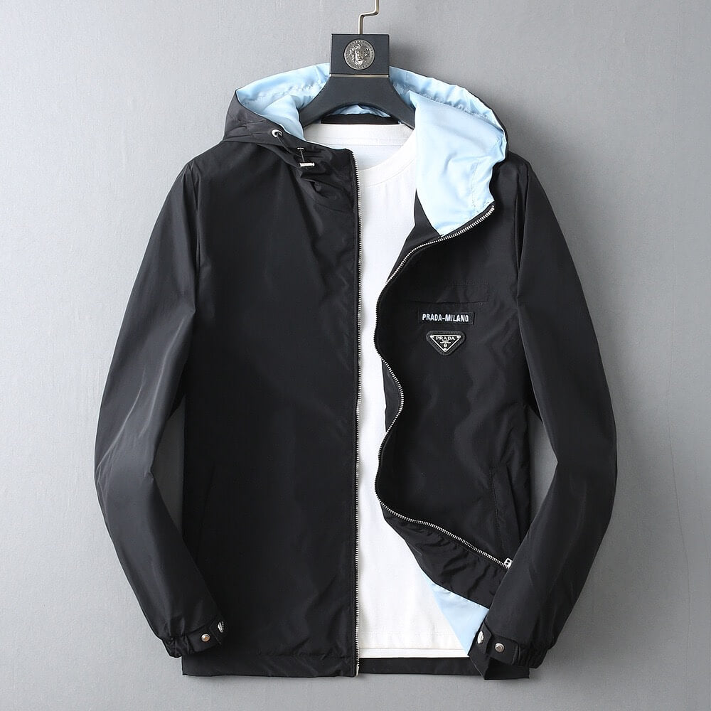 Triangle Contrast Lining Hooded Jacket