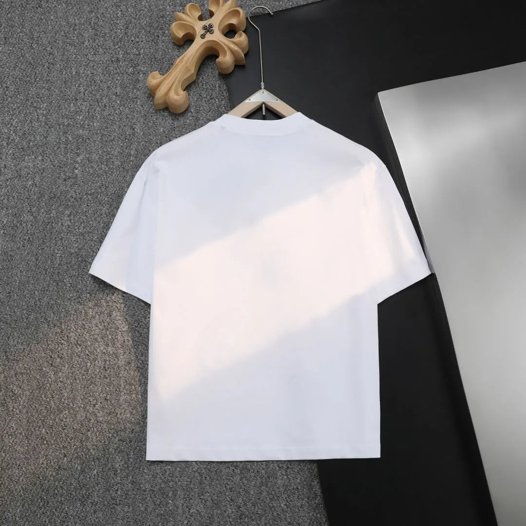 Dual‑Color Block Label Casual Loose T‑shirt