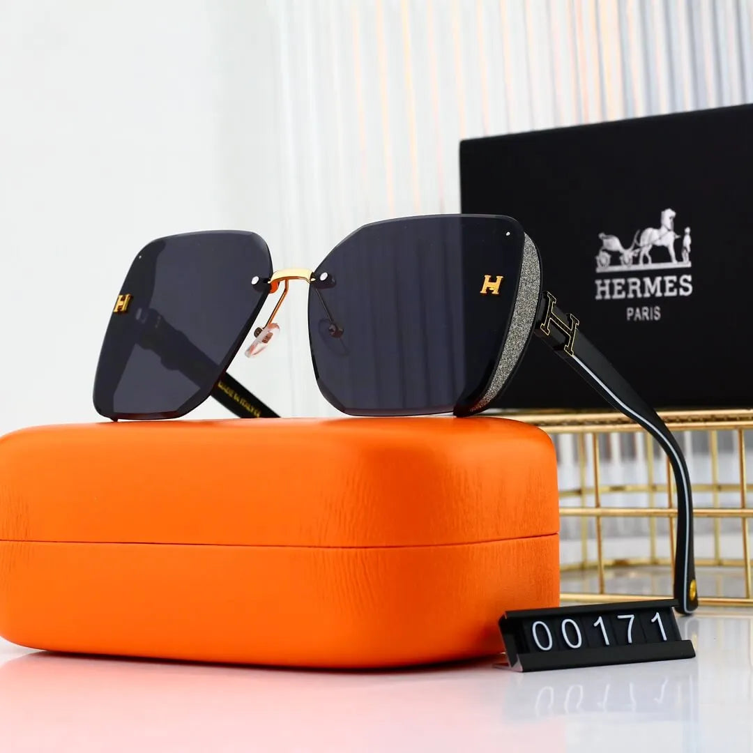 H Logo Rimless Cut Edge Square Sunglasses
