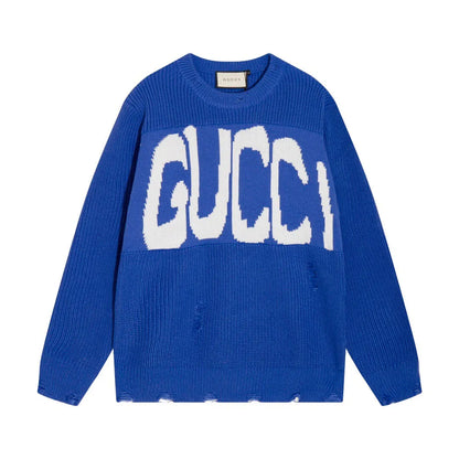 Distressed Logo Crewneck Sweater