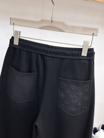 Debossed Logo Seam Stitching Pants