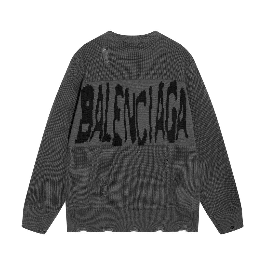 Distressed Logo Crewneck Sweater