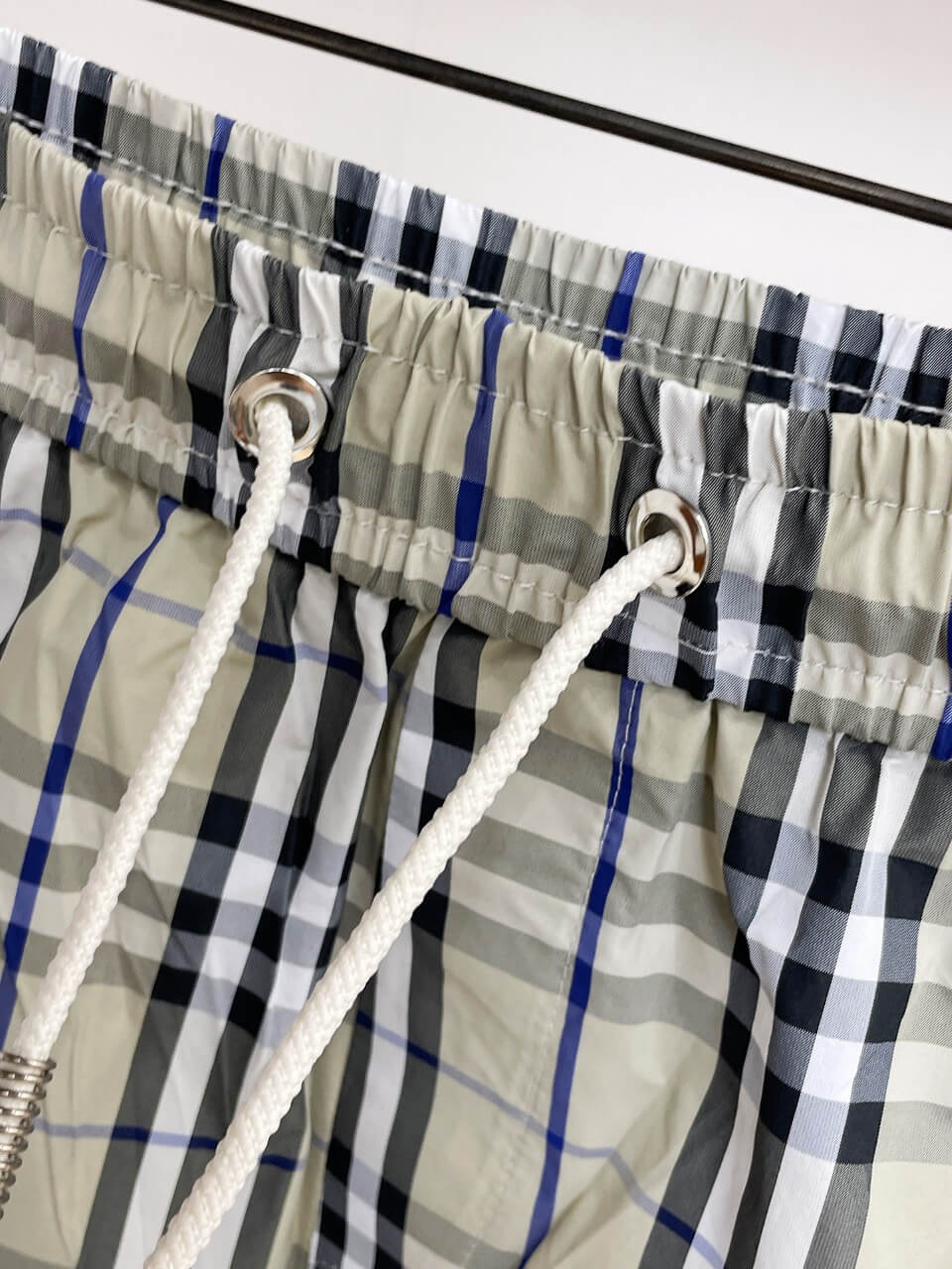 Plaid Drawstring Casual Shorts