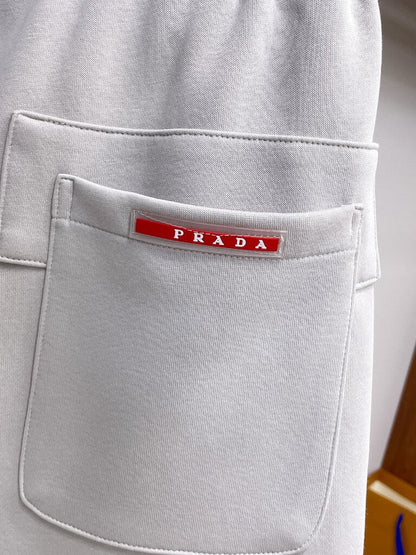 Metal‑Logo Casual Terry Short