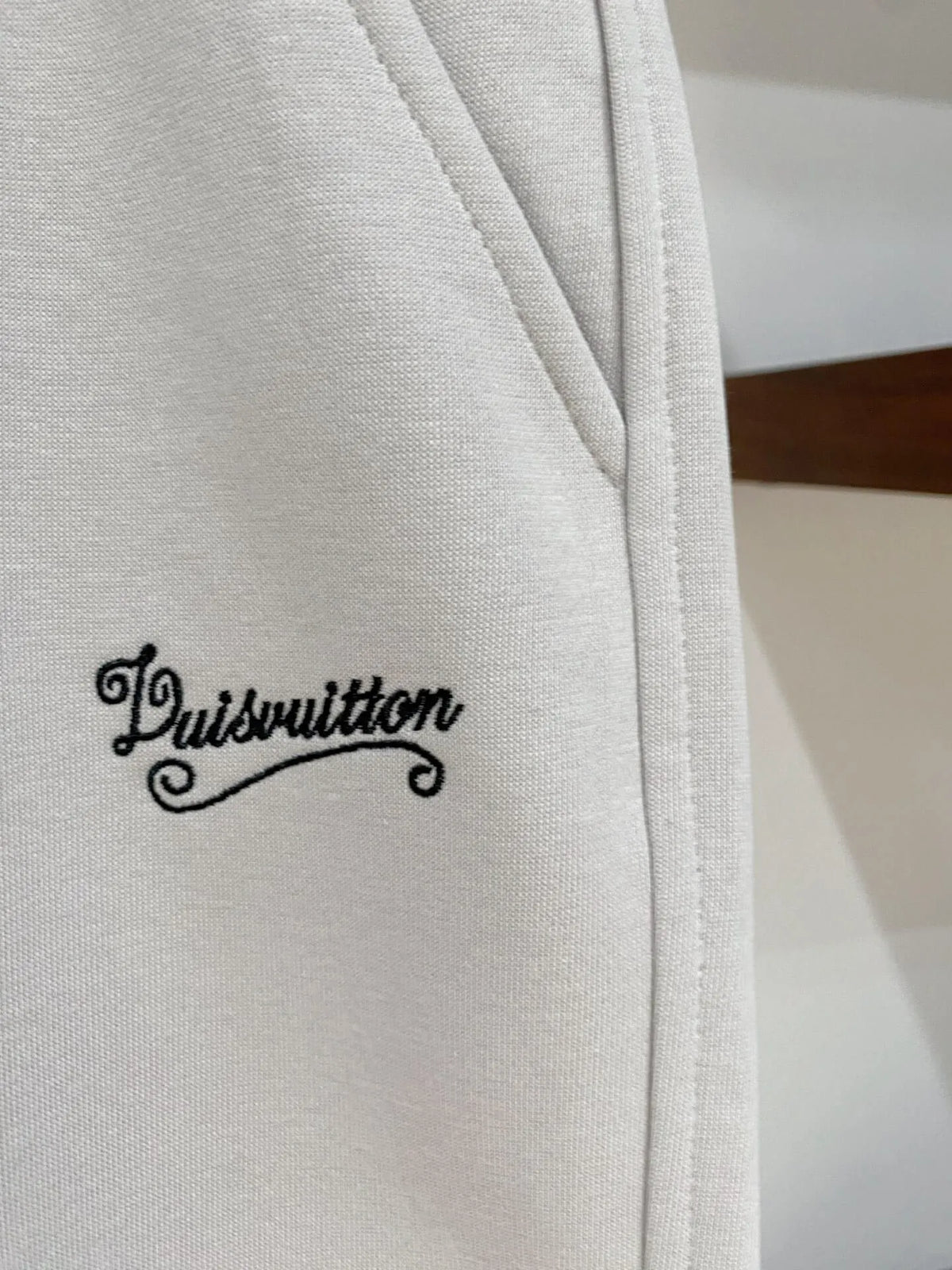 Vintage Script Logo Embroidered Casual Shorts