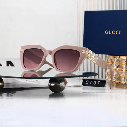Metal Logo Square Sunglasses