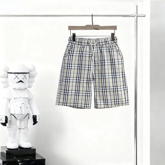 Plaid Drawstring Casual Shorts