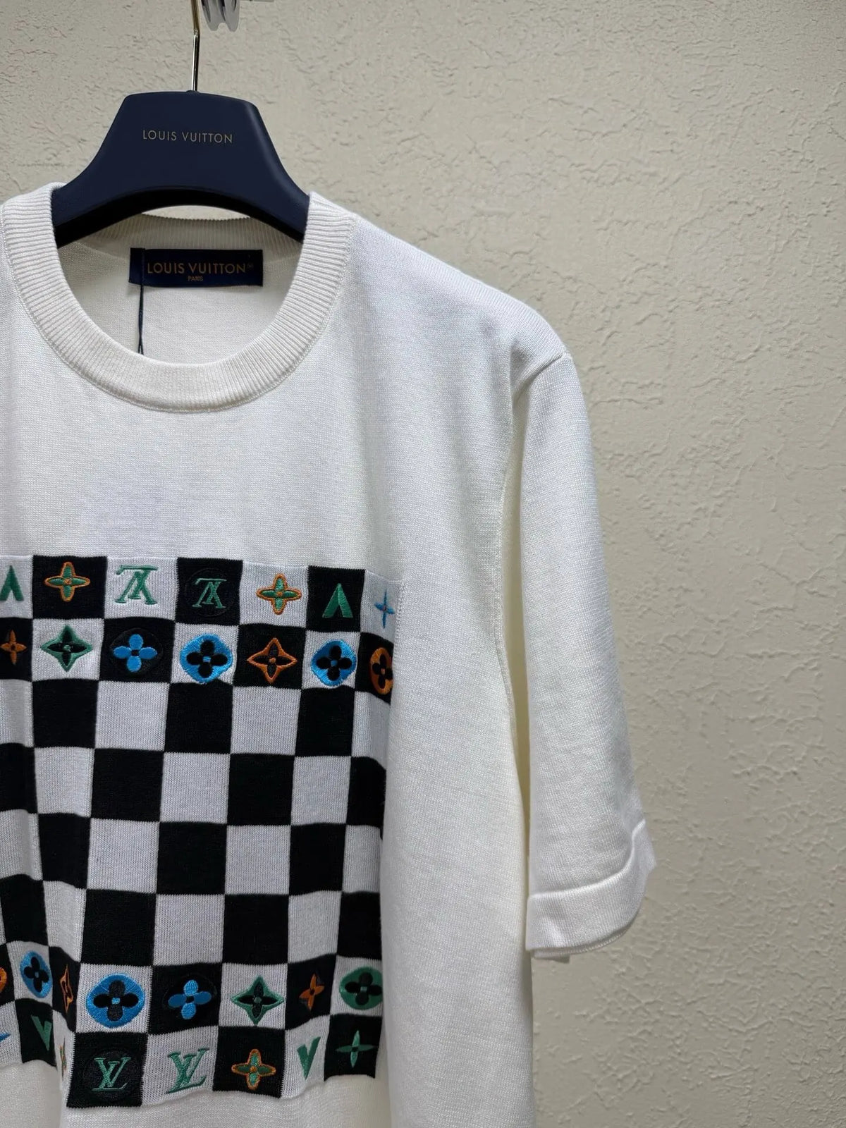 Checkerboard Knit T-shirt