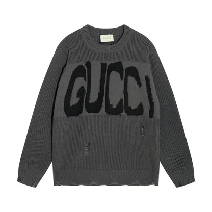 Distressed Logo Crewneck Sweater