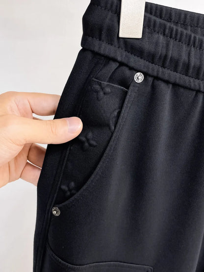 Side Circular Logo Embroidery Pants