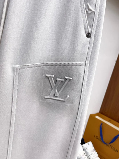 Debossed Logo Seam Stitching Pants