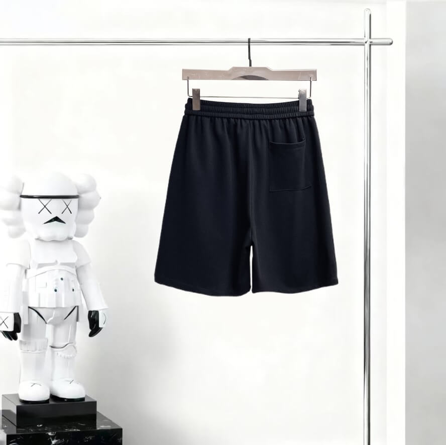 Cross‑Graphic Print Drawstring Shorts