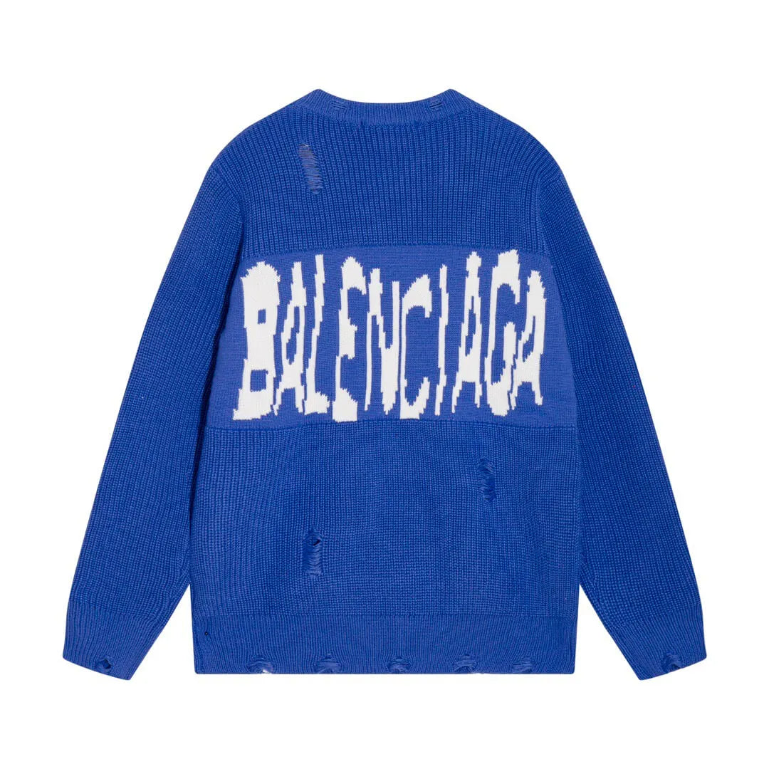 Distressed Logo Crewneck Sweater