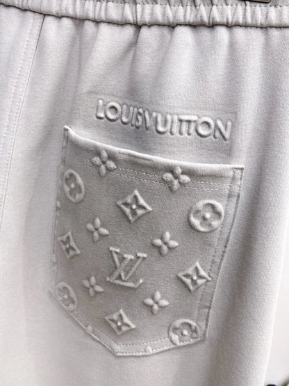 Debossed Logo Seam Stitching Pants