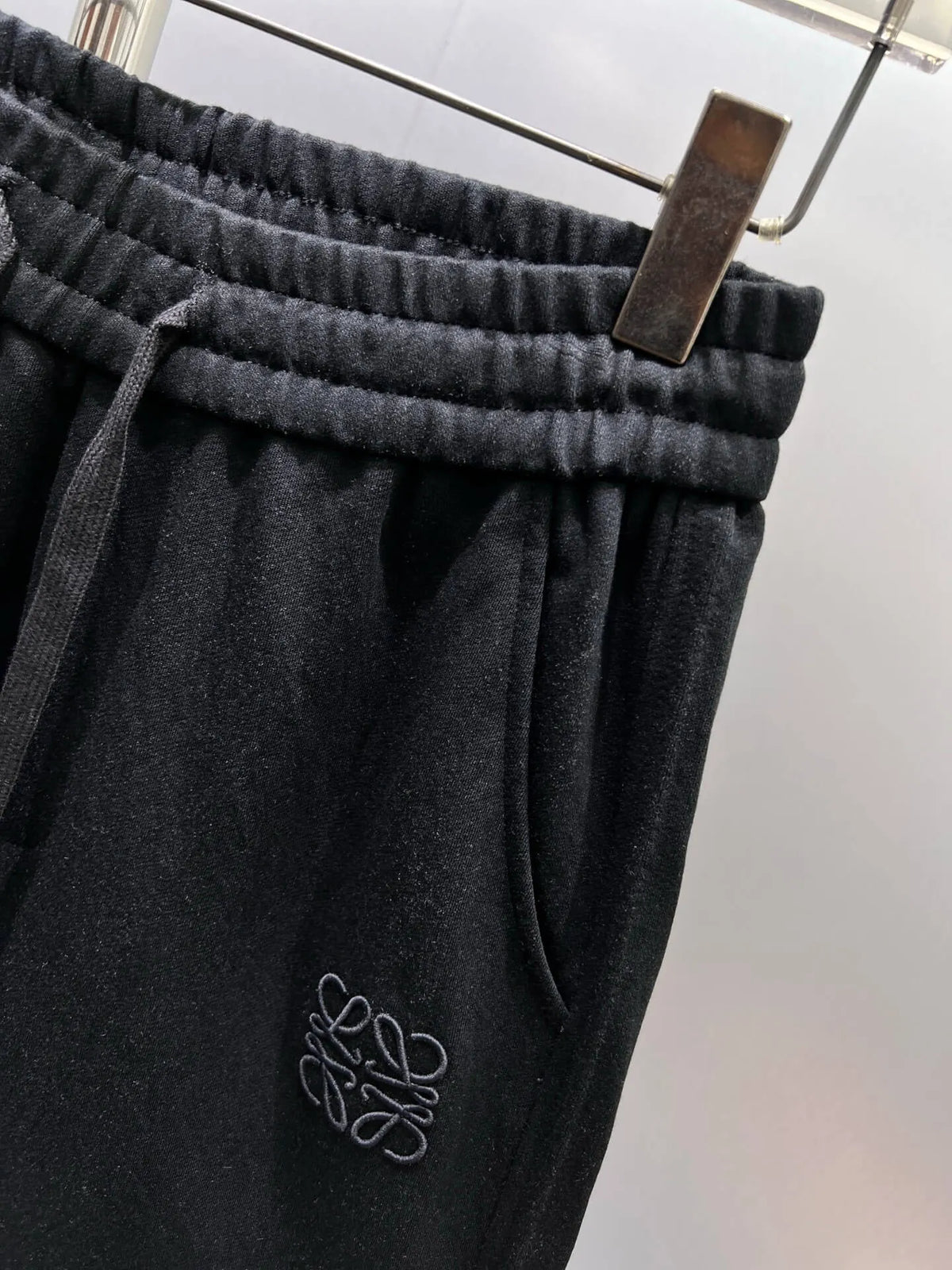 Geometric Embroidery Loose Straight Pants