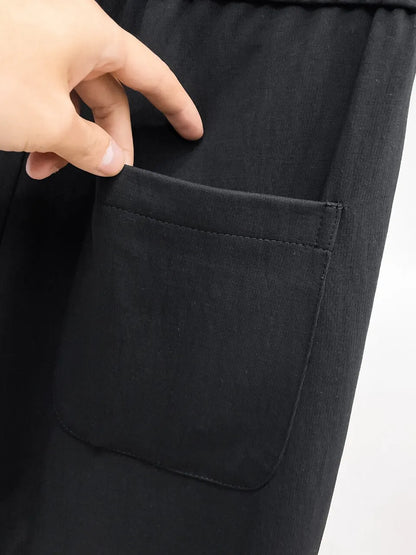 Circular Logo Patch Loose Straight‑leg sweatpants
