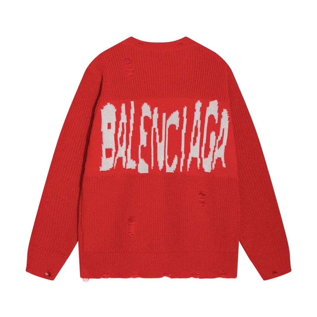 Distressed Logo Crewneck Sweater