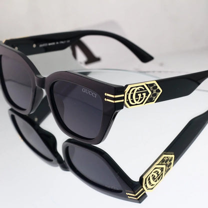 Metal Logo Square Sunglasses