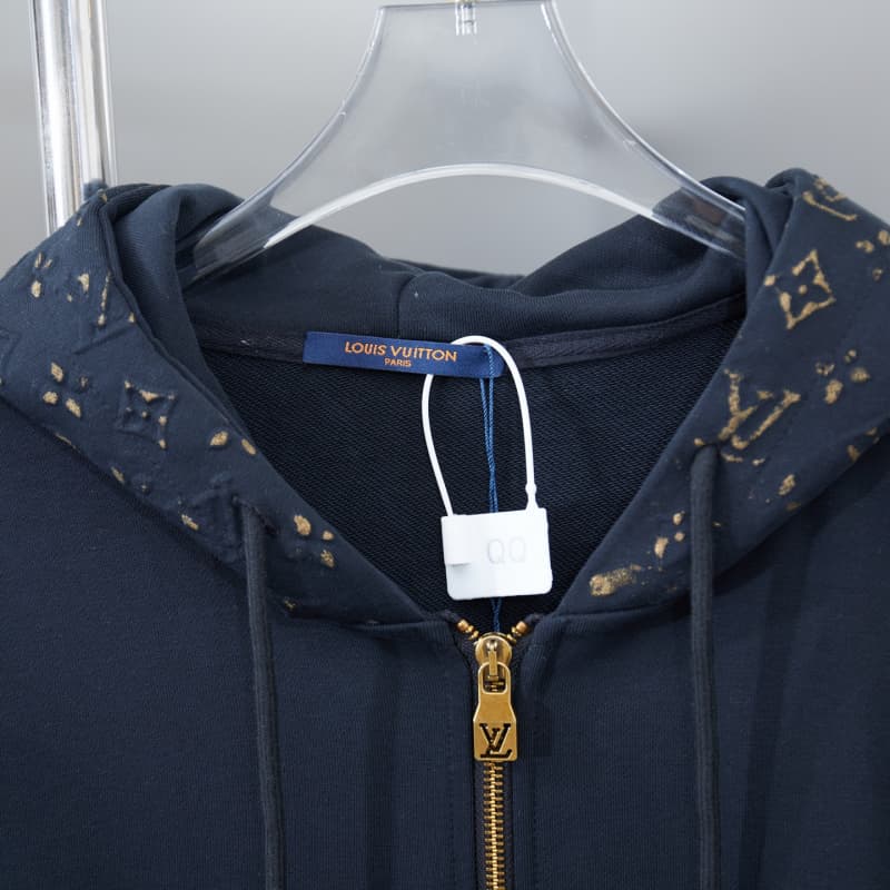 Embossed Zip Hoodie Jacket