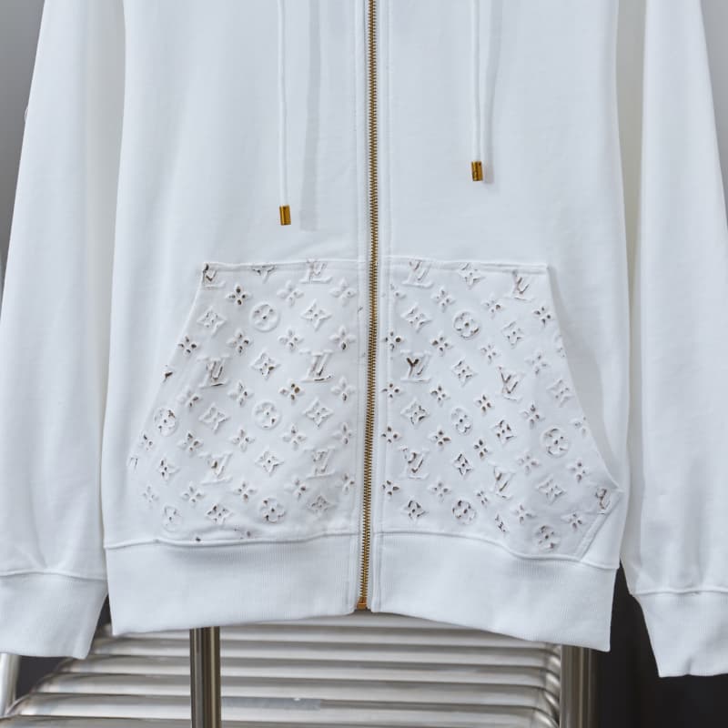 Embossed Zip Hoodie Jacket